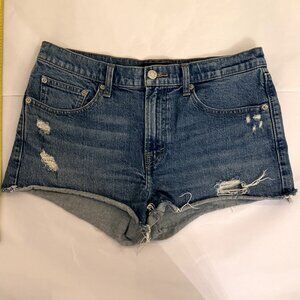 Lucky Brand Mid Rise Cut Off Denim Shorts Raw Hem Size: 29